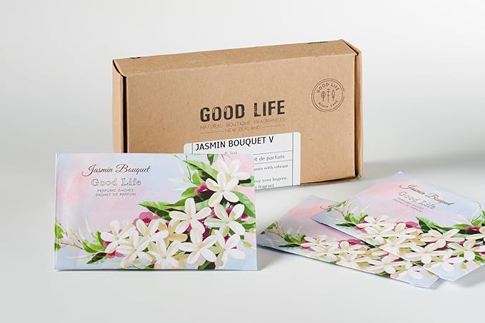 Good Life Jasmin Bouquet Scented Sachets | Designed in New Zealand | 12 Sachets