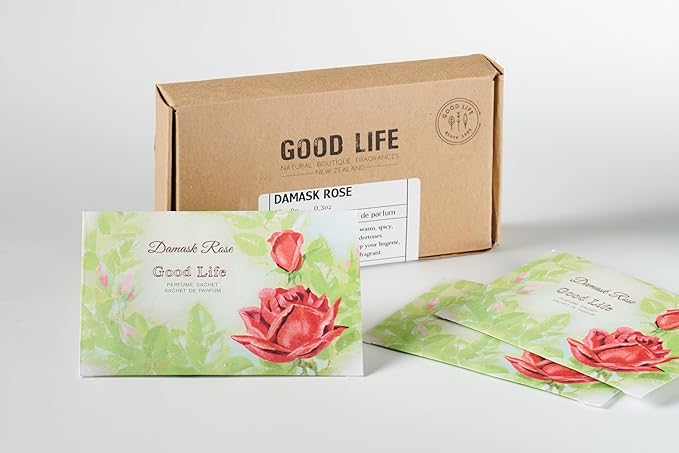 Good Life Damask Rose Scented Sachets | Designed in New Zealand | 12 Sachets