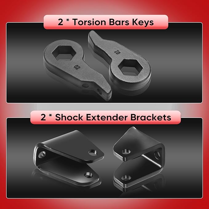 1-3 Inch Lift Leveling Kit - Lift Suspension Kit Compatible with 2001-2010 Silverado GMC Sierra 1500HD 2500 2500HD 3500 3500HD 2WD 4WD 8 Lug