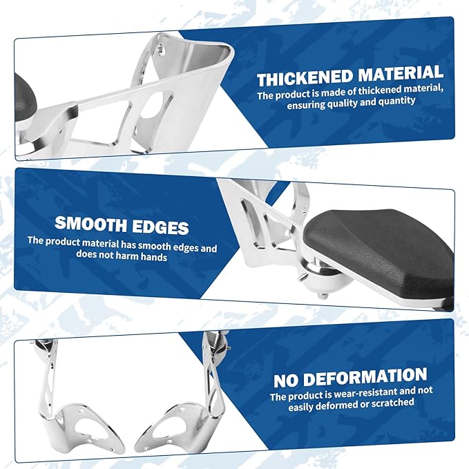 Adjustable Passenger Armrests with Cup Holder for Motorcycle Accessory Compatible with Harley Touring Electra Glide Road Glide Ultra Tri Glide 2014-2024 (Chrome)