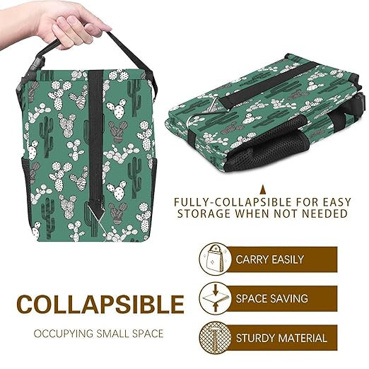 Cactus Car Trash Can with Lid - Collapsible Reusable Waterproof Garage Bag,Automotive Garbage Can,Car Accessories Interior Organizer