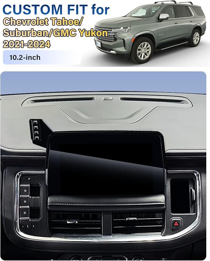 Phone Mount for Chevrolet Chevy Tahoe/Suburban/GMC Yukon 2021-2024 Accessories 10.2-inch Screen, Car Magnetic Phone Holder Compatible with MagSafe, Magnets Fast Wireless Charger Cell Phone Base