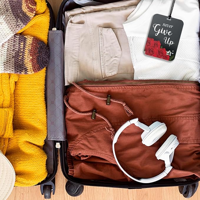 4Pcs Red and Black Rose Inspiration Car Air Freshener Hanging Motivational Car Accessories Gifts for Women Men Cute Air Freshener for Interior Car Mirror Home Wardrobe Decor