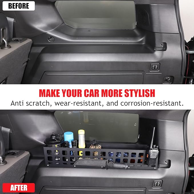 Aluminum Rear Trunk Organizer Compatible with 2024 2025 2026 Hummer EV Accessories Trunk Storage Cargo Management System Rack Modular Storage Box Basket (Right Side-Black)