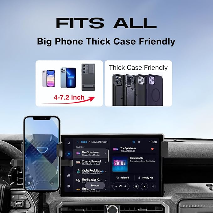 Car Phone Holder for 2024 2025 Toyota Tacoma Accessories ONLY for 14-inch Screen Tacoma Phone Mount 360° Rotation Tacoma Cell Phone Holder Hands-Free Ultra Stable