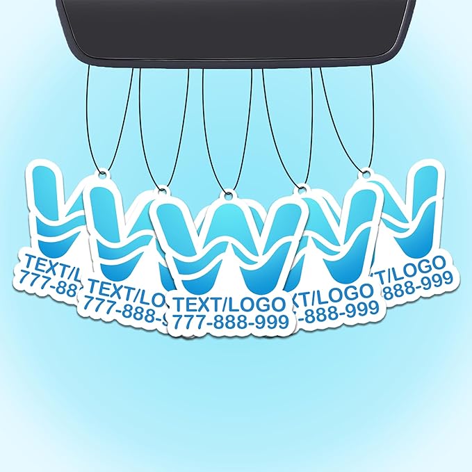 10-1000Pcs Custom LOGO Air Fresheners, Customized Bulk Car Air Freshener, Personalized Photo Company Text LOGO Air Fresheners Brand Wedding Gifts (Logo)