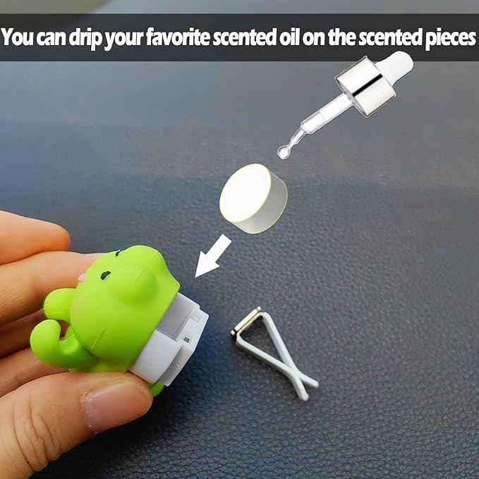 Cute Car Air Freshener for Women/Men, Pilot Car Vent Clips Creative Automotive Fragrance Air Diffuser, Outlet Flower Fan Automotive Decoration Interior Accessories (Flower Frog)