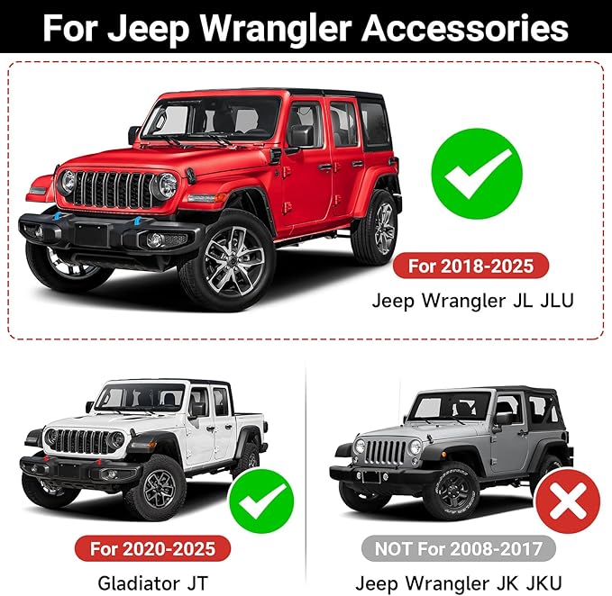 Center Console Storage Organizer Tray for 2018-2025 2026 Jeep Wrangler JL JLU 4XE and 2020-2026 Gladiator JT Accessories Hidden Center Console Box（Organizer Box+Tray）