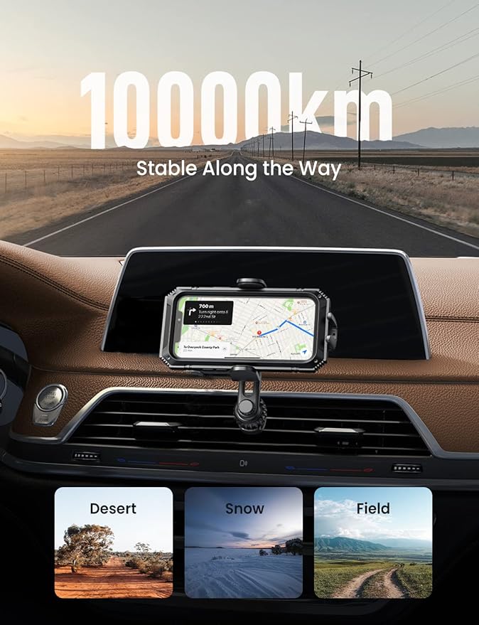 LISEN Car Mount for iPhone - Universal Vent Phone Mount for Car [2 Hook Kit] Hands Free, Fits iPhone 16 15 Pro Max Plus Samsung, Brown