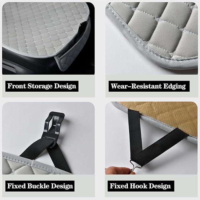 1 PC Car Seat Cover Auto Cushion Vehicle Front Seat Chair Cover Protective Mat pad for Baby, SUV, Skin-Friendly (Gray-Front)