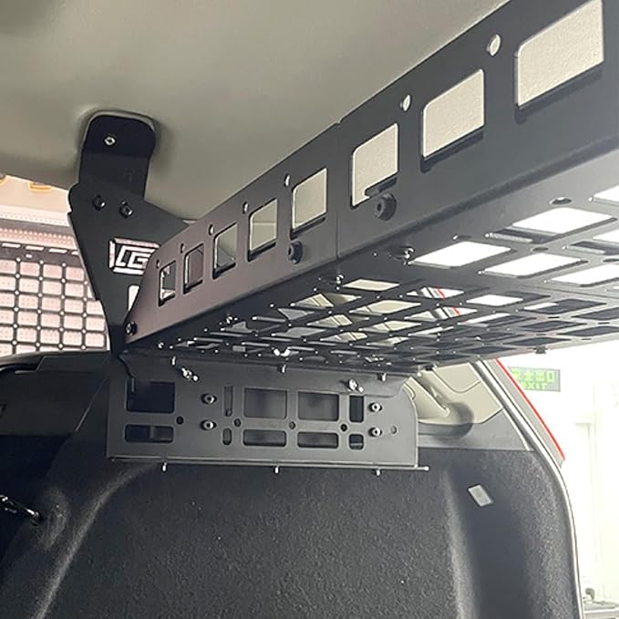 HIGH FLYING Car Accessories for Volvo XC60 2018-2025 Modular System Molle Panels Storage Trunk Shelf Luggage Storage Carrier Trunk Organizer Aluminum Alloy (Side Panels+Trunk Shelf+Storage Box)