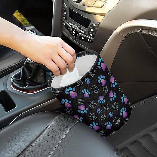 Dog Paw Car Trash Can, Car Trash Bag, Hanging Car Organizer and Storage Bag, Trash Bin Collapsible Universal Fit for Car Accessories, Vehicle, Travelling, Camping Trash Container