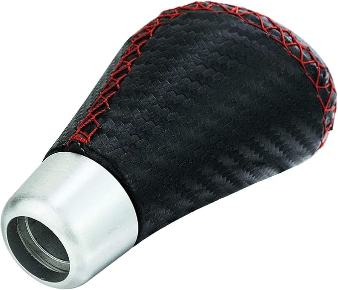 Lunsom Leather Shifter Knob R Style Shift Stick Handle Head Car Gear Lever Accessory for Most Manual Transmission Vehicle (Black)