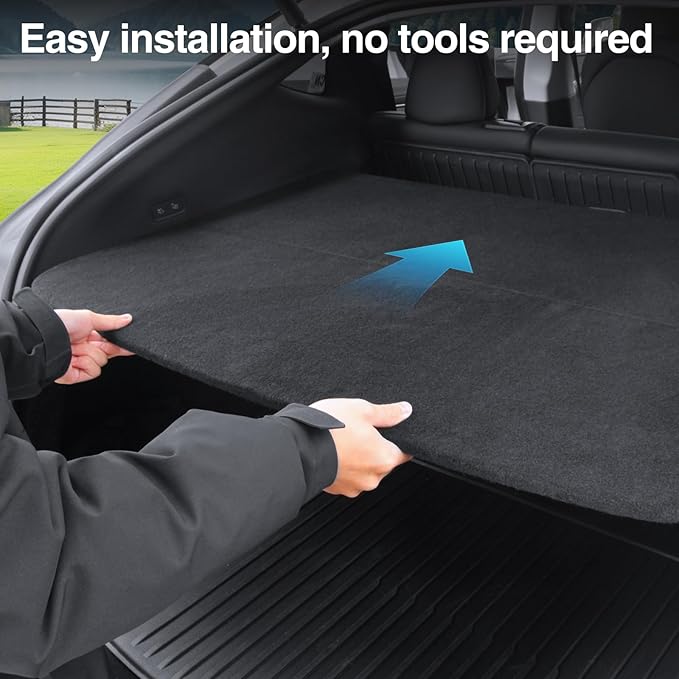 Cargo Cover for Tesla Model Y Juniper 2025 2026,Trunk Storage Board Layered Partition Board,Shield Shade Anti-Spy Luggage Privacy for Model Y Accessories