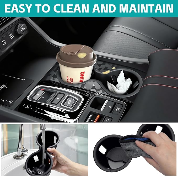 Cup Holder Organizer Compatible with Honda Pilot 2023-2026 & Passport/Ridgeline 2024-2026 Accessories, Noise-Free Water & Dust Proof Insert Console Drink Holder for 23-26 Pilot Accessories