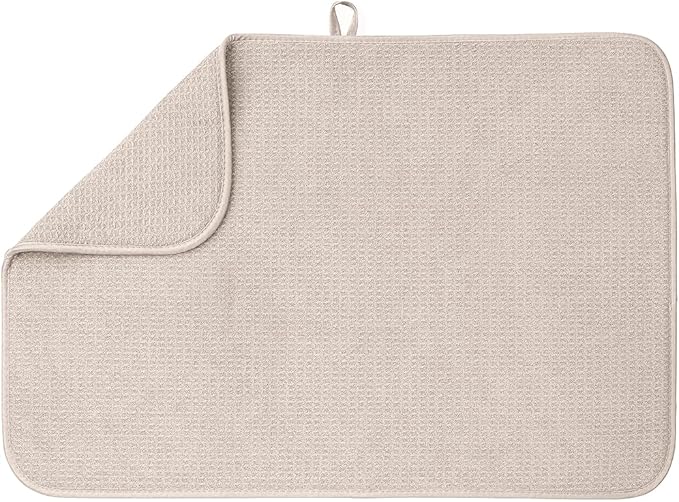 Bellemain XXL Dish Mat Microfiber Dish Drying Mat, Super absorbent (Light Grey, 17" x 24")