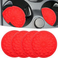 Car Cup Coaster, Universal Automotive Waterproof Non-Slip Cup Holders Sift-Proof Spill Holder Car Interior Accessories 4 Pack Red