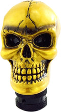 Lunsom Skull Gear Stick Shifter Knob, Resin Gear Shift Head Shifting Stick Handle Car Transmission Fit Automatic Manual Vehicle (Gold)