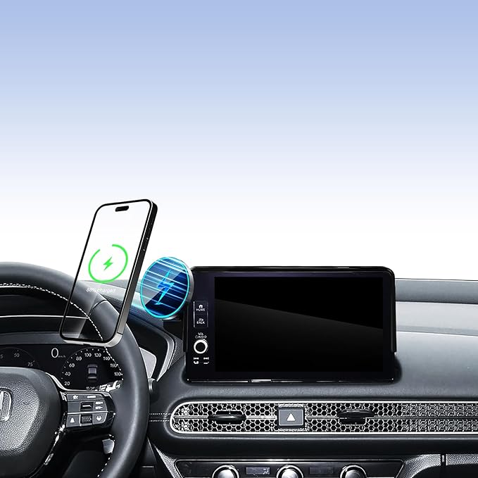 Phone Holder for Honda HR-V HRV/CR-V CRV 2023-2026/Pilot 2023-2026 Accessories 7/9-Inch Screen Fixed Clip, Car Magnetic Phone Mount for MagSafe, Magnets 15W Fast Wireless Charger Cell Phone Base