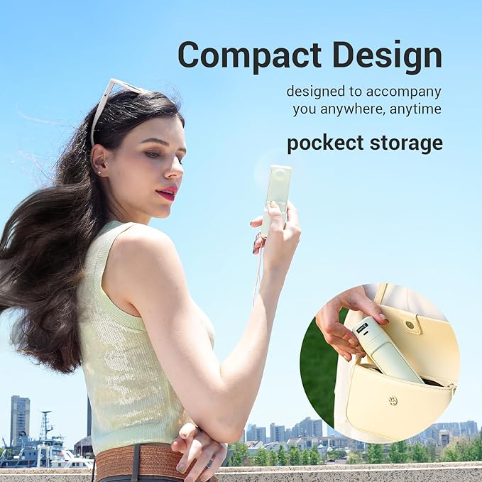 Airluxe Mini 3-in-1 Portable Fan Rechargeable- Handheld Fan with 35-Hour Battery Life, Fast Charging Power Bank&Flashlight- Personal Fan for Travel, Vacation, and Festival Essentials Pink