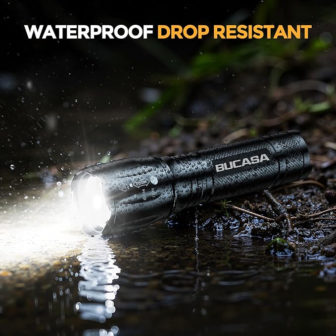 6 Pack Rechargeable Flashlights High Lumens, Brighter Small Flashlight Powerful Tactical Flashlights Rechargeable, Waterproof LED Flashlight with 3 Zoomable Modes for Camping Emergency