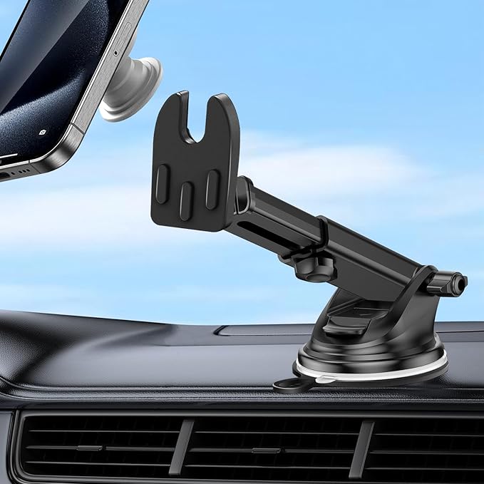 Car Mount for Pop Socket, Dashboard Windshield Car Phone Holder Compatible with Popsocket, Powerful Suction Cup Car Phone Mount Fits All Smartphones with Pop Grip