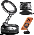 Car Phone Holder for Magsafe, 360° Adjustable Foldable Car Mount [108LBS Strongest Suction & 2800gf Magnetic] Portable for Car/Gym/Mirror Mount/Daily Stand for iPhone and All Smartphones, Black