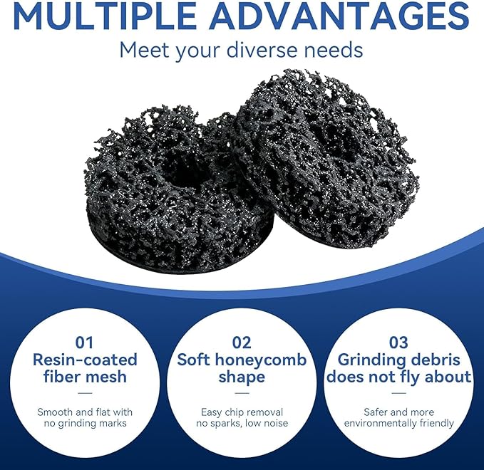 10PC Wheel Hub Cleaning Tool，Brake Hub Cleaning Kit Includes 8 Pads、Holder and Adapter，Fits 1/2” Wrenches or Electric Drill, Automotive Maintenance Tool (ABS Plastic)