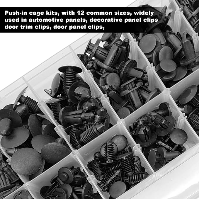 240pcs Car Plastic Push Pin Rivet Fasteners, Car Retainer Clips Plastic Fasteners Kit with Remover Tool, Assortment Universal Retainer Clips Push Type Retainers Set in Case for Car, Most Popular Sizes