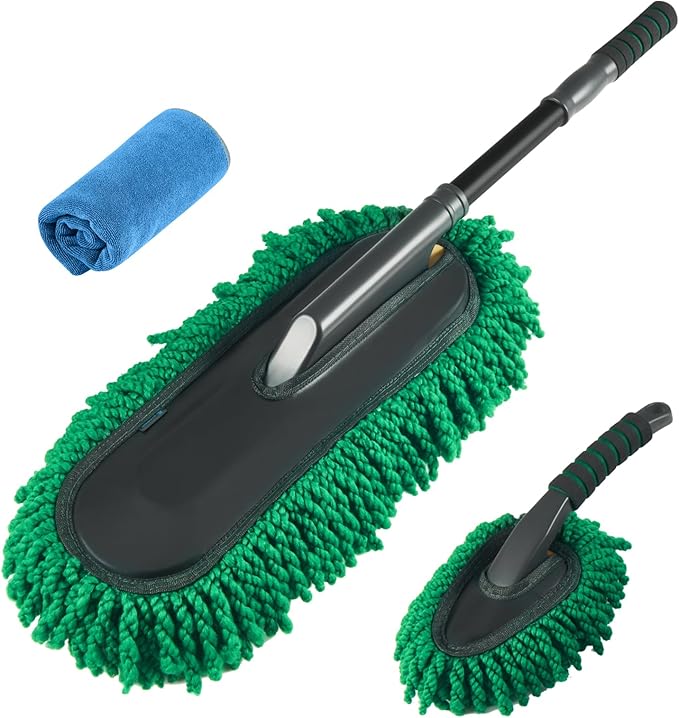 FLORICH Microfiber Car Duster Kit, Large Extendable Car Duster Exterior Scratch Free, Car Cleaning Brush Car Interior Detailing Kit, Car Cleaning Supplies for Cars RV Truck
