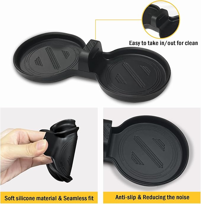 for Tesla Model 3 Y S X Cup Coasters - Model Y 2025 2026, Model 3 2024 2025 2026, Model S/X 2022-2025 Non-Slip Cup Holder Insert Mat Silicone Coasters Interior Accessories for Model 3/Y/S/X