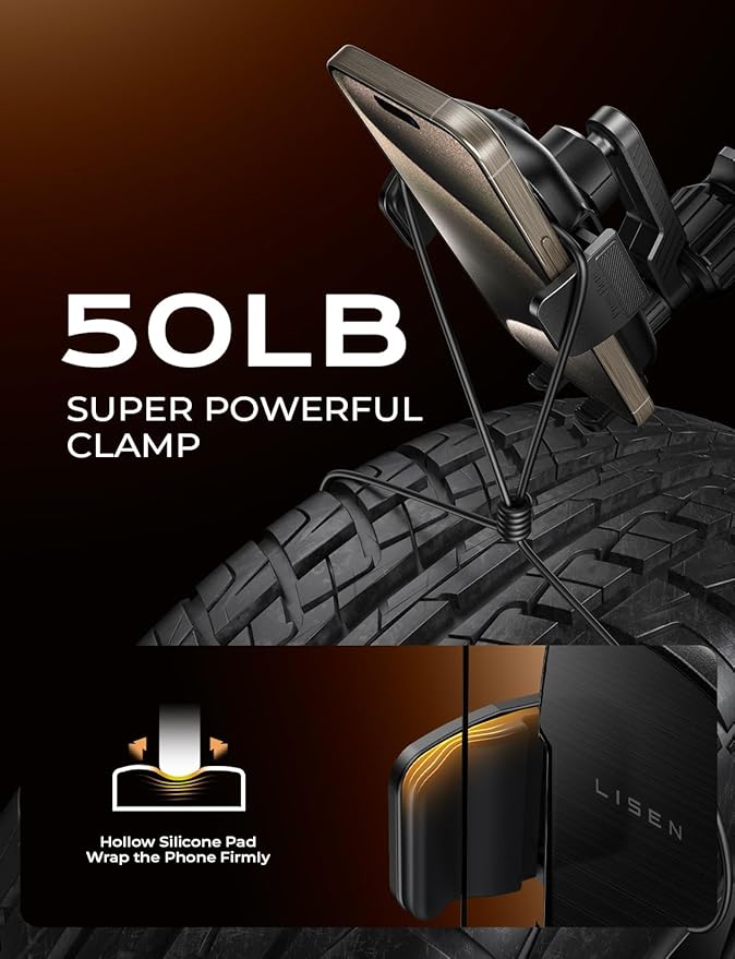 LISEN for iPhone 17 Mount for Car Vent [Never Blocking] 360 Rotatable Car Phone Holder Air Vent Clip Hands Free Cellphone Car Mount for iPhone 17 Pro Max Plus 17 pro max 16 15 Samsung Android, Black