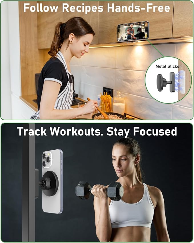 Magnetic Golf Cart Phone Holder, Phone Mount Compatible with MagSafe iPhone 12-17, 20X N52 Dual Magnets, Cradle-Free, Fits EZGO/Club Car/Yamaha/Icon, Golf Cart Accessories for Men, Gifts for Golfers