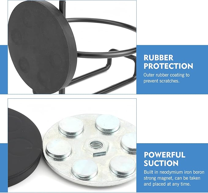 Universal Metal Cup Holder, Fashion Minimalist Ring Cup Holder, Magnetic Installation No Drilling Required, for Most Cars, Boats, RVs,Trucks,Tractor (Black)