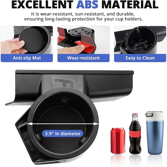 Autorder Car Door Cup Holder for 2021-2025 2026 Ford F-150 F150 Accessories Cup Holder Expander with Card Slot Anti-Shake&Noiseless Drink Holder Insert for Car Daily Driving