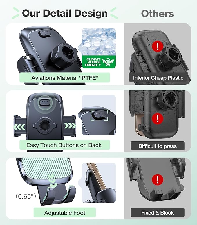 TORRAS 2026【Strongest Suction & Ultra-Durable】 Phone Holders for Your Car,【Patent & Safety Certs】 Car Phone Holder Mount Truck Stand for Dashboard Windshield Vent for iPhone 17 16 15 14 13, Sage