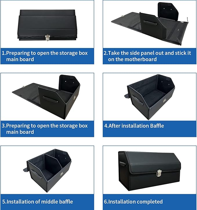 Trunk Organizer for Car,Trunk Organizer for SUV & Sedan,With Lid,Multi-Functional,Foldable Cargo Stotage Box - Black - Small