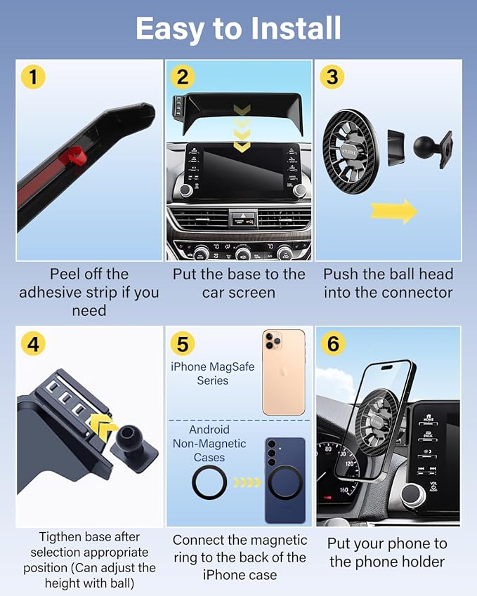 Car Phone Holder for Mercedes Benz GLC 2020-2022/C-Class 2019-2021/V-Class 2020-2022 Accessories 10.25-Inch Screen, Automobile Cradles Magnetic Phone Mount Compatible with MagSafe, Cell Phone Base