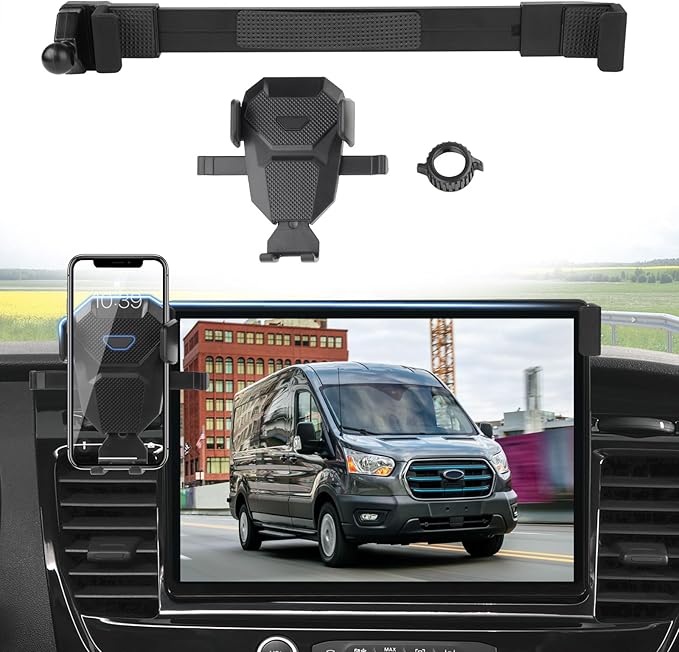 Car Phone Holder for 2022-2025 Ford E-Transit/23-25 Transit Accessories,Adjustable GPS E-Transit Phone Mount ONLY for 12-inch Screen,Hands-Free Ultra Stable Air Vent Phone Stand Anti-Shake