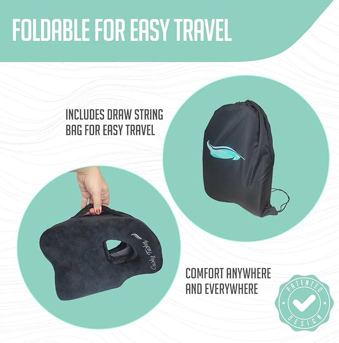 Premium Foldable Piriformis Seat Cushion - Piriformis Pain and Sciatic Pain Relief Cushion - for Home & Office Use, Perfect for Travel or Driving