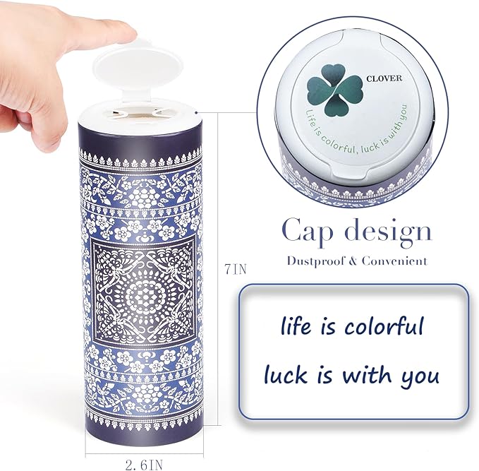 Car Round Canned Tissue Box Cup Holder Facial Tissues,Cylinder Tube Face Towel,4 Canister 3-Ply Car Napkins for Travel Tissue Bulk Fit、Home、Office、School by CLOVER