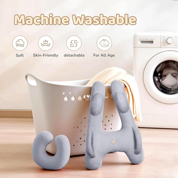 FLORICH Car Sleeping Travel Pillow for Kids, Kids Travel Pillow Removable H-Shaped Pillow for Adults and Children to Support Head and Body Road Trips with Neck Pillow and Blanket (Grey)