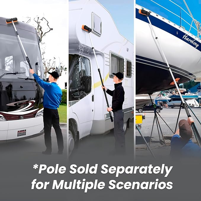 10" Car Wash Brush Head with Soft Bristle for Auto RV Truck Boat Camper Exterior Washing Cleaning