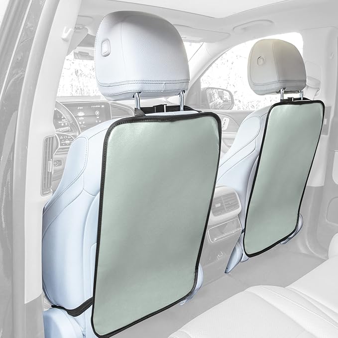 FH Group Faux Leather Auto Seat Back Kick Protectors, Heavy Duty Car Kick Mats for Kids –2-Pack Back Seat Protector for Driver and Passenger Seat, Waterproof Protection, Easy to Clean