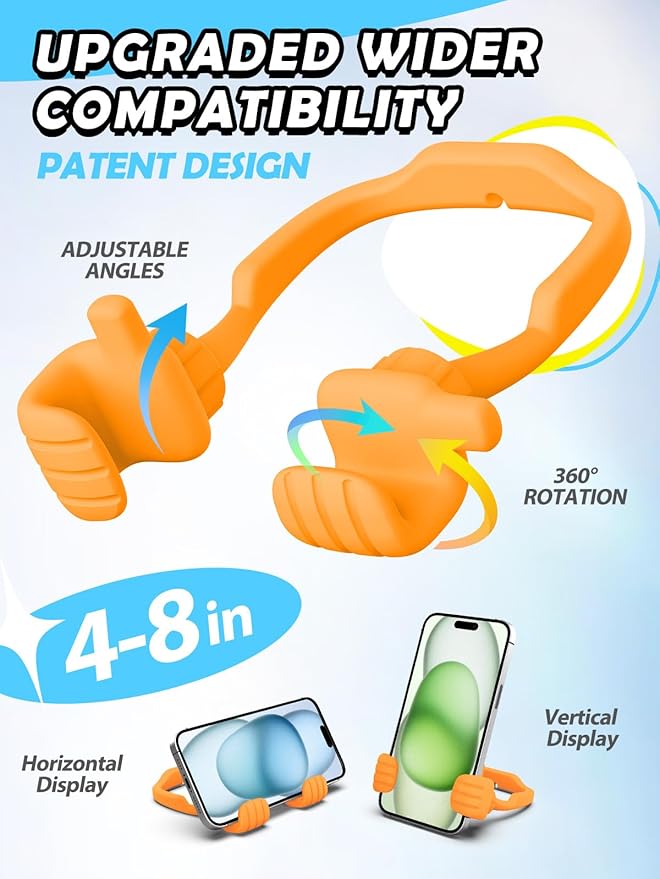 Valentines Day Gifts for Teens Girls Women Cell Phone Holder: Thumbs Up Lazy Phone Stand Gifts for Adults Kids Boys Men Teenager Wife Mom Funny Gag Gadgets Ideas Who Wants Nothing Gift for Easter