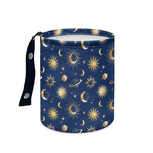 Moon Star Car Trash Can, Cute Car Trash Bag, Hanging Organizer and Storage Bag, Universal Fit for Front Seat, Back Seat, Floor, Headrest