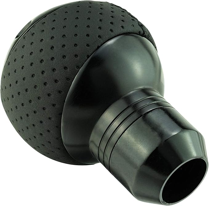 Lunsom 5 Speed Leather Shift Knob, Manual Transmission Handle Ball Gear Stick Shifter Head Fit Most Transmission Vehicle (Black)