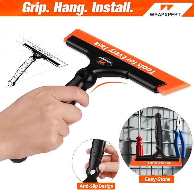 WRAPXPERT Window Tint Squeegee 2PCS 8-INCH Wide Blade Squeegee for Car Window Film Installation, Windows Tint Tool Kit for Windshield, Rear Glass Water Removal Bathroom Cleaning Kit