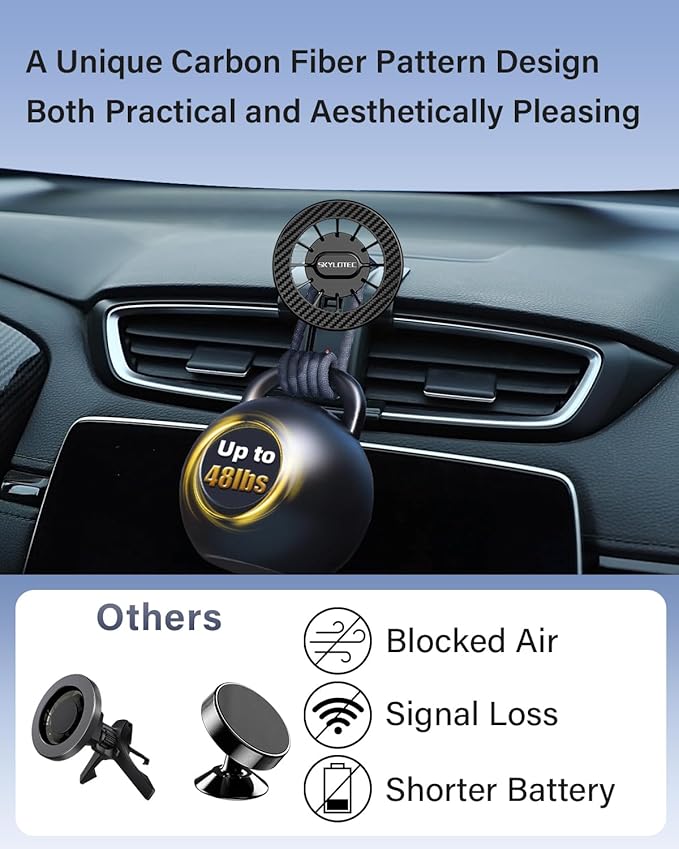 Car Phone Mount for Toyota RAV4 2019-2024 Premium XLE, Adventure, TRD Off-Road, Limited, Hybrid XSE Accessories Automobile Cradles Phone Holder Compatible with MagSafe, Strong Magnets Cell Phone Base