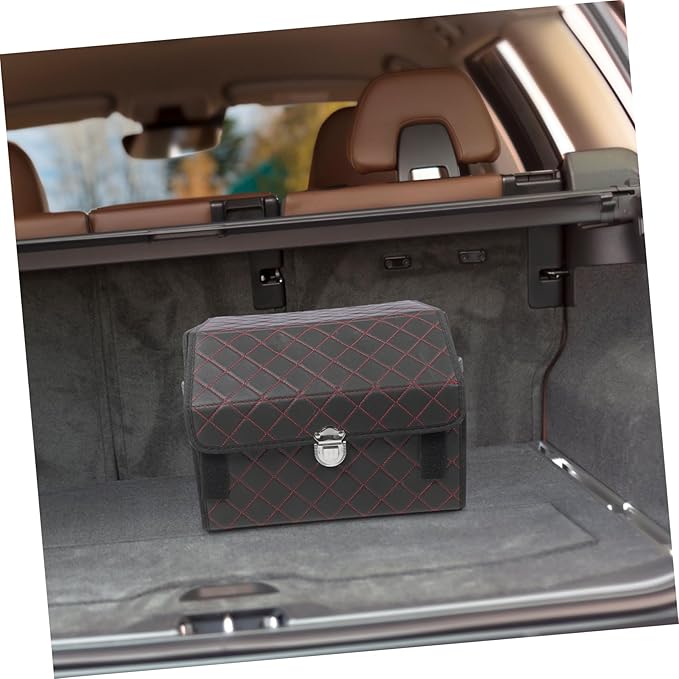 Leather Car Trunk Storage Box Foldable Trunk Organizer Small Storage Box for Car Organizer Suv Cargo
